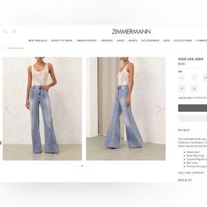 Zimmermann Light Blue Wide Leg Jeans
